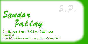 sandor pallay business card
